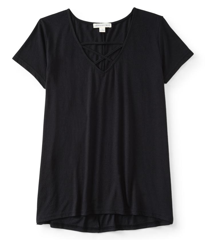Aeropostale Aeropostale Cage-neck Tunic Top - Black, Xsmall