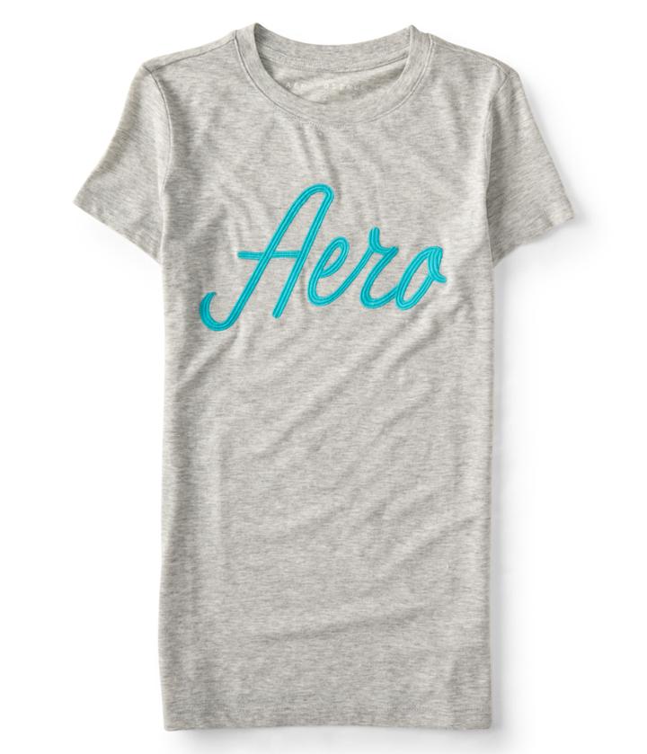 Aeropostale Aeropostale Aero Script Graphic Tee - Light Heather Grey, Xsmall
