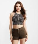 Aeropostale Floral High Neck Crop Tank