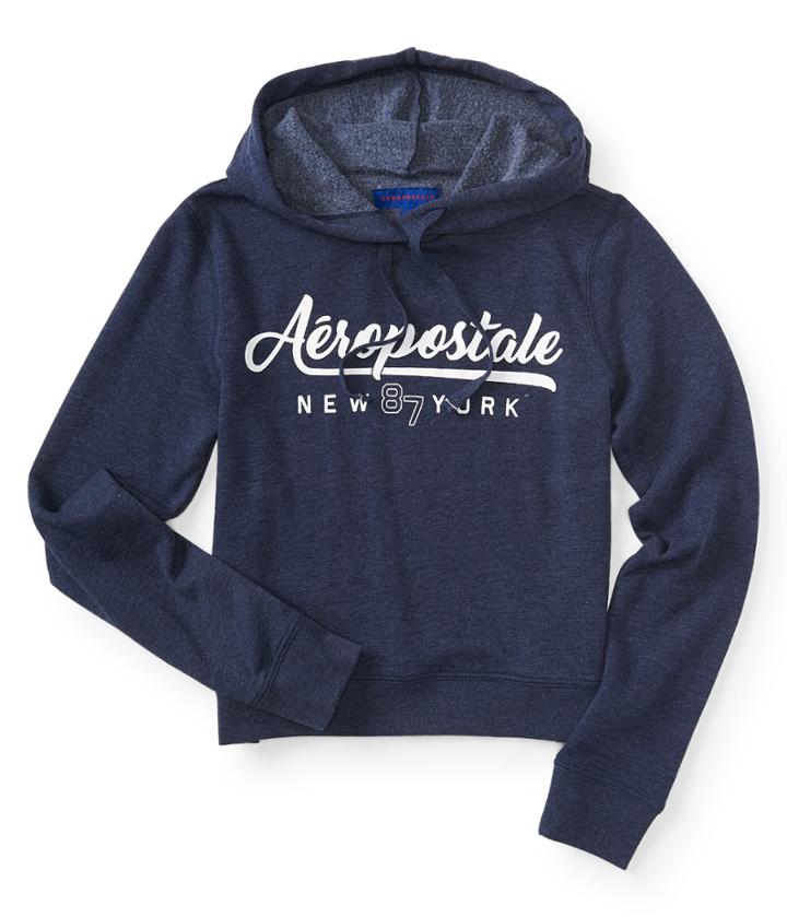 Aeropostale Script Aropostale New York Pullover Hoodie - Classic Navy, Xsmall