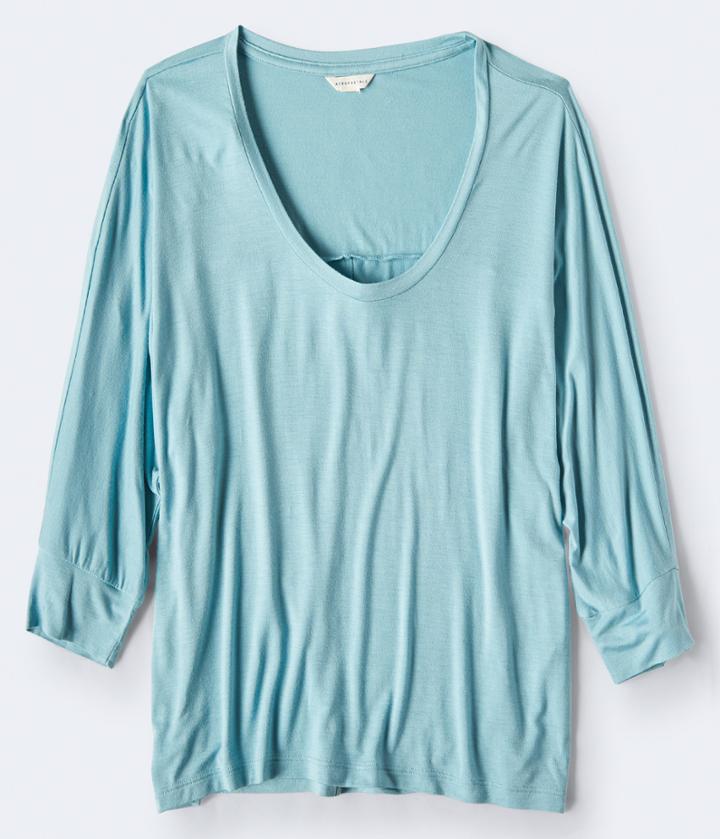 Aeropostale Aeropostale 3/4 Sleeve Slouchy Dolman Tee - Aqua, Xsmall