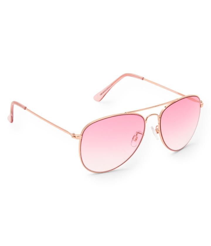 Aeropostale Aeropostale Colored Lens Aviator Sunglasses - Pink