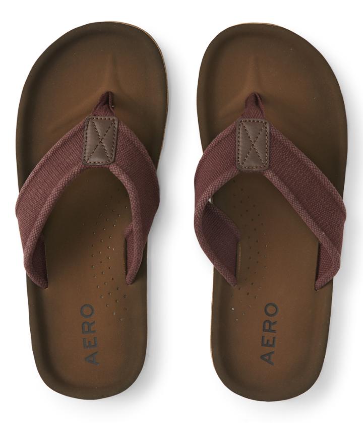 Aeropostale Aeropostale Aero Solid Canvas Flip-flop - Brown, Small