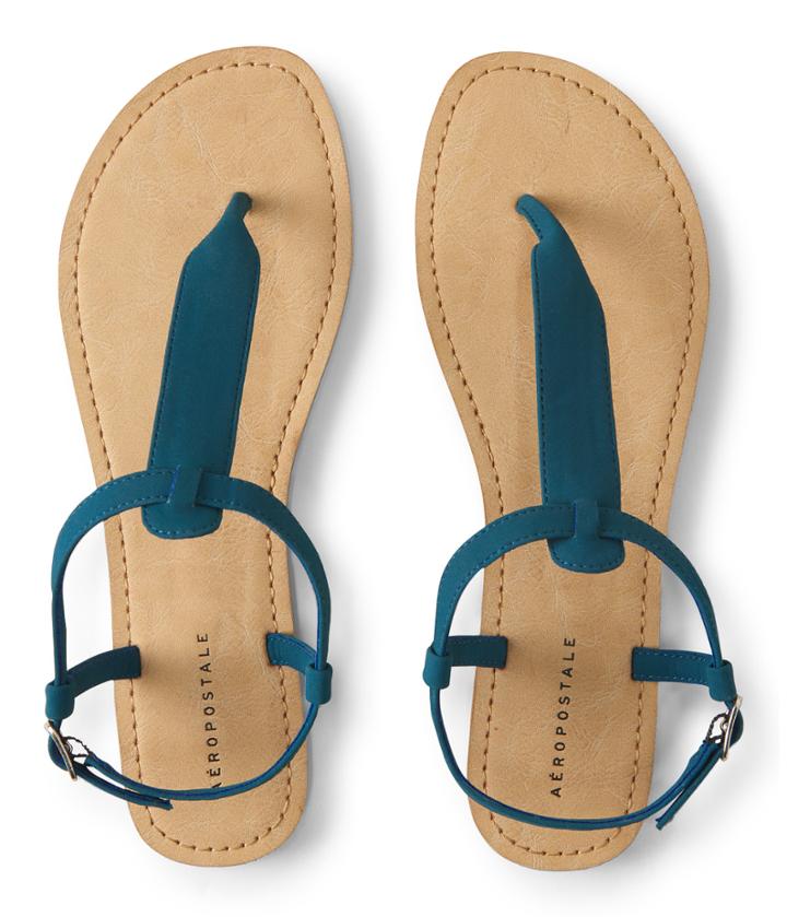 Aeropostale Aeropostale Faux Suede T-strap Sandal - Blue, 6