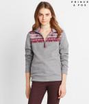 Aeropostale Prince & Fox Fair Isle Yoke Half Zip Jacket
