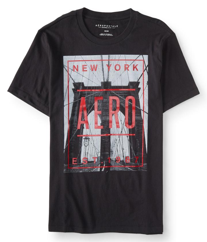 Aeropostale Aeropostale New York Aero Bridge Graphic Tee - Black, Xsmall