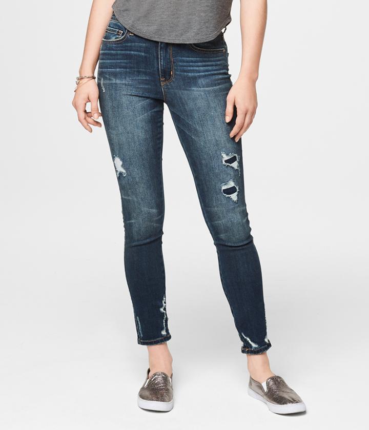 Aeropostale Aeropostale Seriously Stretchy High-waisted Ankle Jegging - Dark Wash, 000r