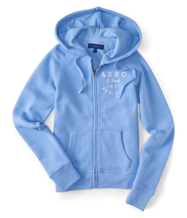 Aeropostale Aeropostale Aero E. Coast Full-zip Hoodie - Light Blue, Xsmall