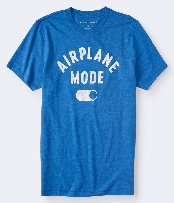Aeropostale Aeropostale Airplane Mode Graphic Tee - Royal Blue, Small