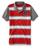 Aeropostale Aero Seal Rugby Stripe Logo Jersey Polo