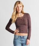 Aeropostale Cape Juby Lace Up Bodycon Top