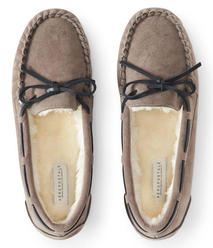 Aeropostale Aeropostale Moccasin Slipper - Grey, 7