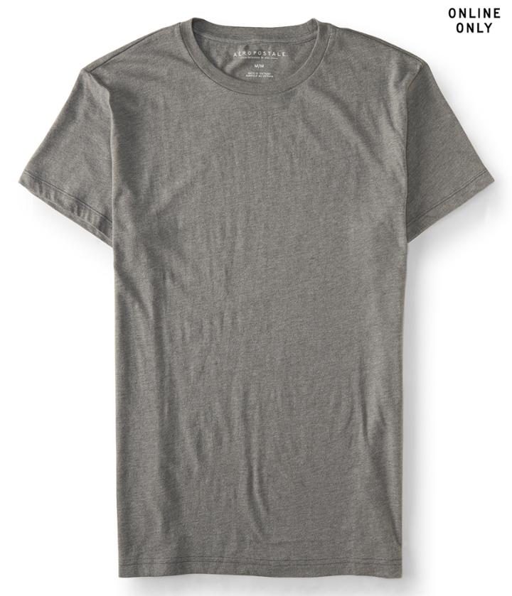 Aeropostale Aeropostale Solid Crew Tee - Medium Heather Grey, Small