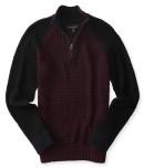 Aeropostale Textured Raglan Quarter-zip Sweater