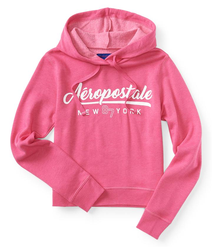 Aeropostale Script Aropostale New York Pullover Hoodie - Dark Pink, Xsmall