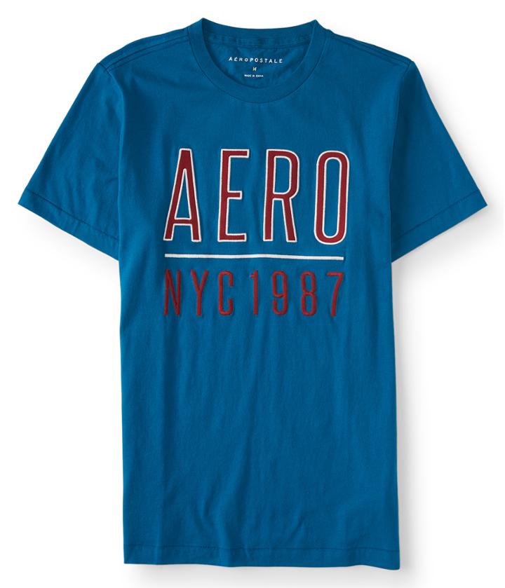 Aeropostale Aeropostale Aero Nyc 1987 Graphic Tee - Darkest Teal, Xsmall