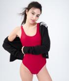 Aeropostale Aeropostale Lld Solid One-piece Swimsuit - Red, Xsmall