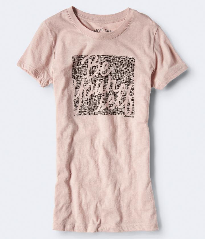 Aeropostale Aeropostale Be Yourself Graphic Tee - Light Ping, Small