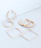 Aeropostale Aeropostale Multi-shape Stud & Latch-back Earring 3-pack - Gold