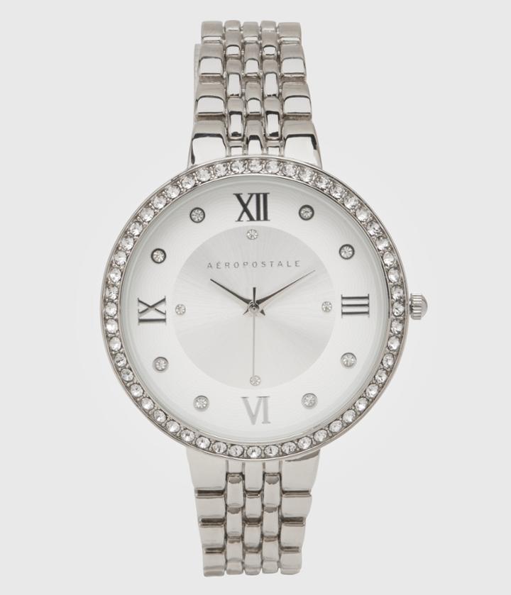 Aeropostale Aeropostale Metal Bling Analog Watch - Silver
