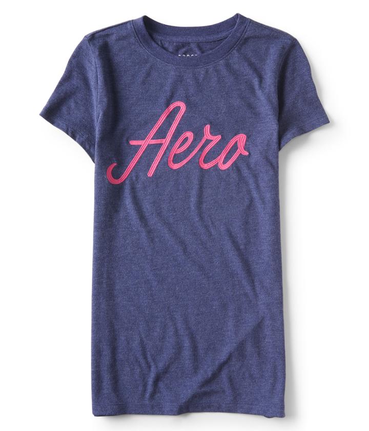 Aeropostale Aeropostale Aero Script Graphic Tee - Endless Blue, Xsmall