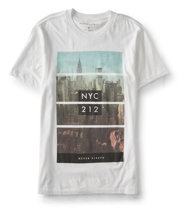 Aeropostale Aeropostale Nyc Never Sleeps Graphic Tee - Bleach, Xsmall