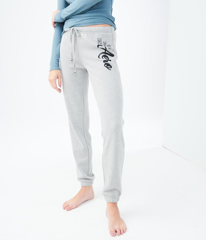 Aeropostale Aeropostale Nyc Aero Script Classic Cinch Sweatpants - Light Heather Grey, Xsmall