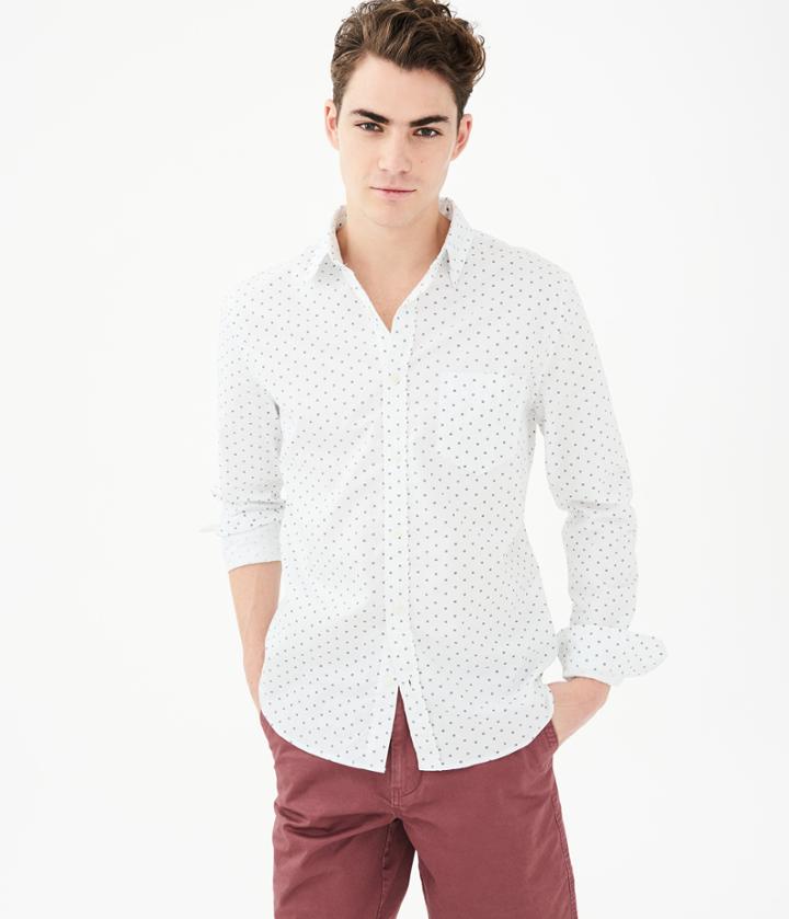 Aeropostale Aeropostale Long Sleeve Mini Waves Woven Shirt - Bleach, Xsmall