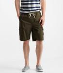 Aeropostale Solid Stretch Woven Cargo Jogger Shorts