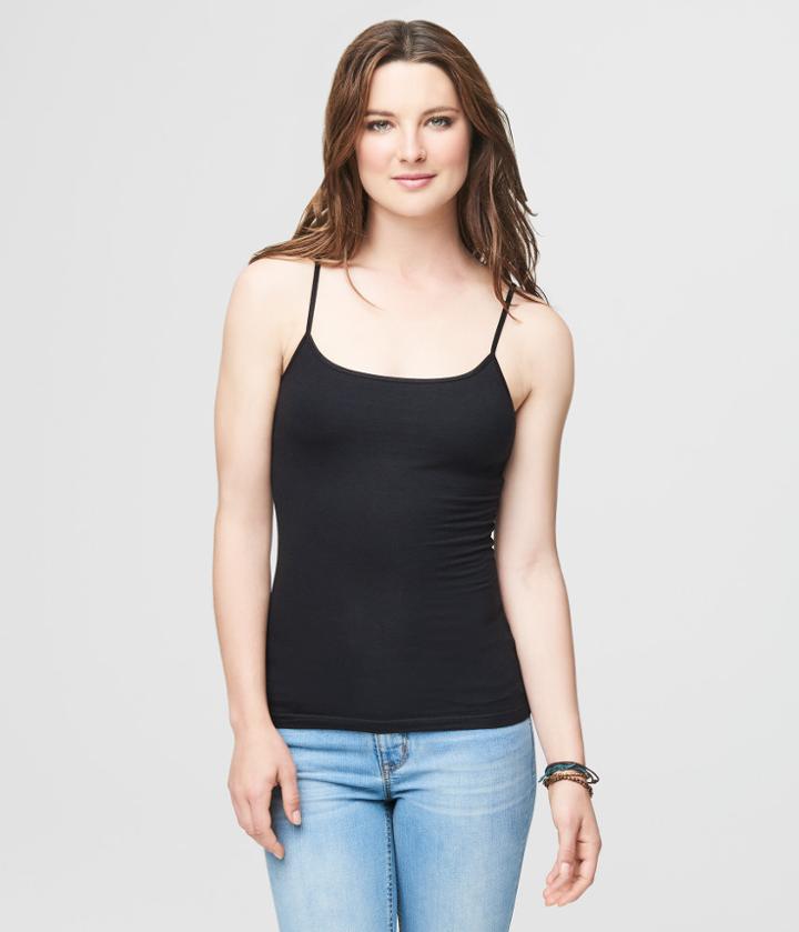 Aeropostale Aeropostale Solid Shelf Bra Cami - Black, Small