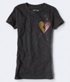 Aeropostale Aeropostale Lightning Heart Graphic Tee - Charcoal Heather, Small