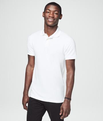 Aeropostale Aeropostale Solid Uniform Pique Polo - Bleach, Xlarge