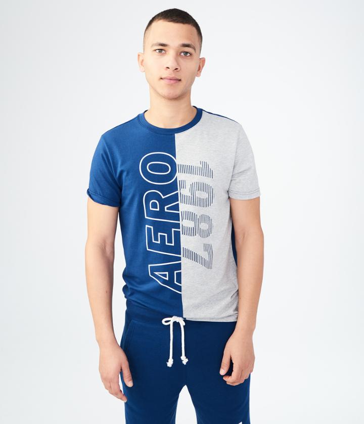 Aeropostale Aeropostale Aero 1987 Split Stretch Graphic Tee - Navy, Xsmall