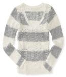 Aeropostale Sheer Stripe Knit V-neck Sweater
