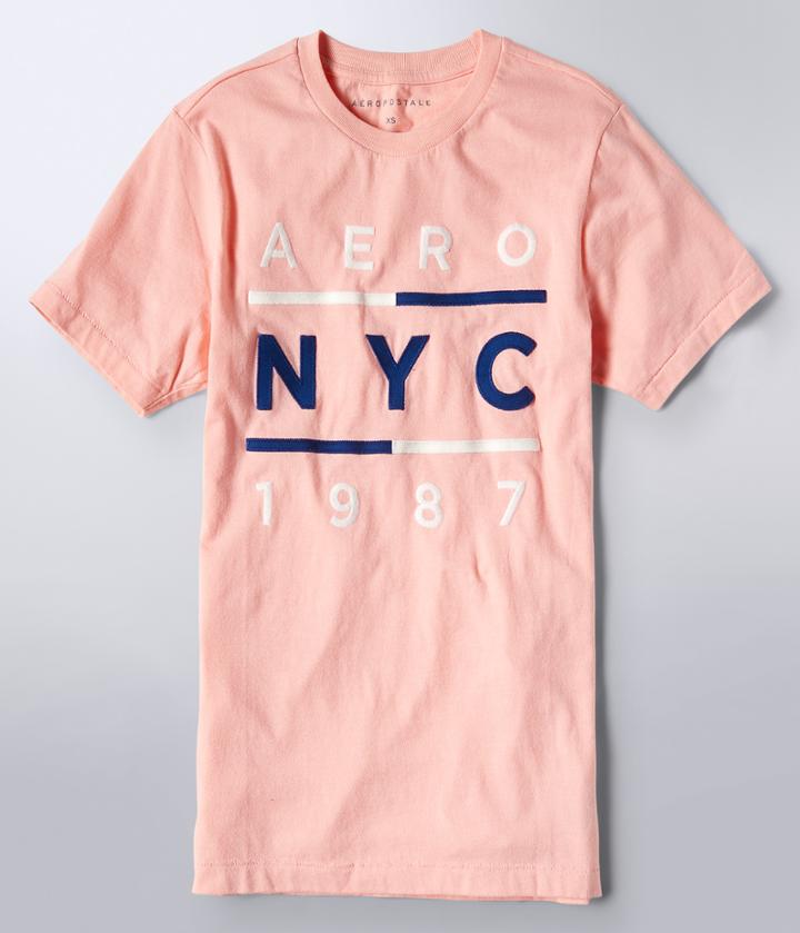 Aeropostale Aeropostale Aero Nyc 1987 Graphic Tee - Coral, Xsmall