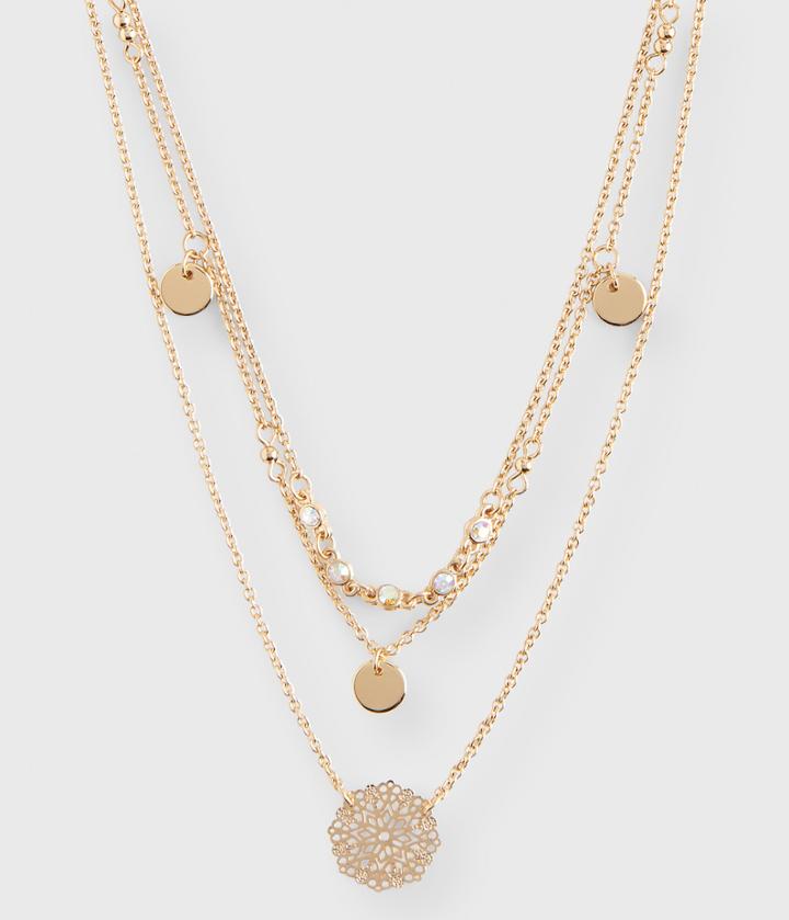 Aeropostale Aeropostale Mandala Layered Short-strand Necklace - Gold