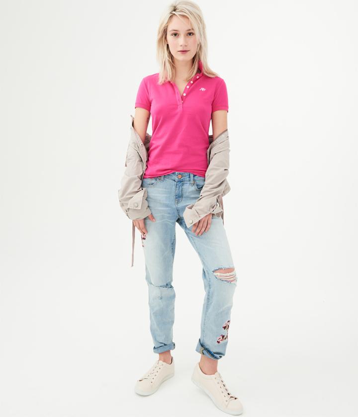 Aeropostale Aeropostale A87 Pique Polo - Pink, Xsmall