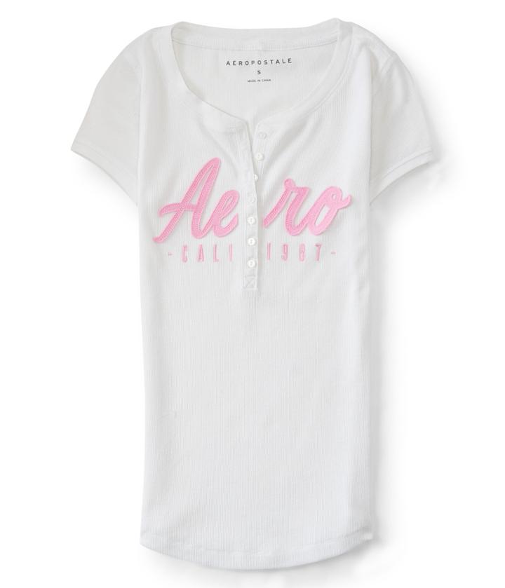 Aeropostale Aeropostale Aero Cali 1987 Henley - Bleach, Xsmall