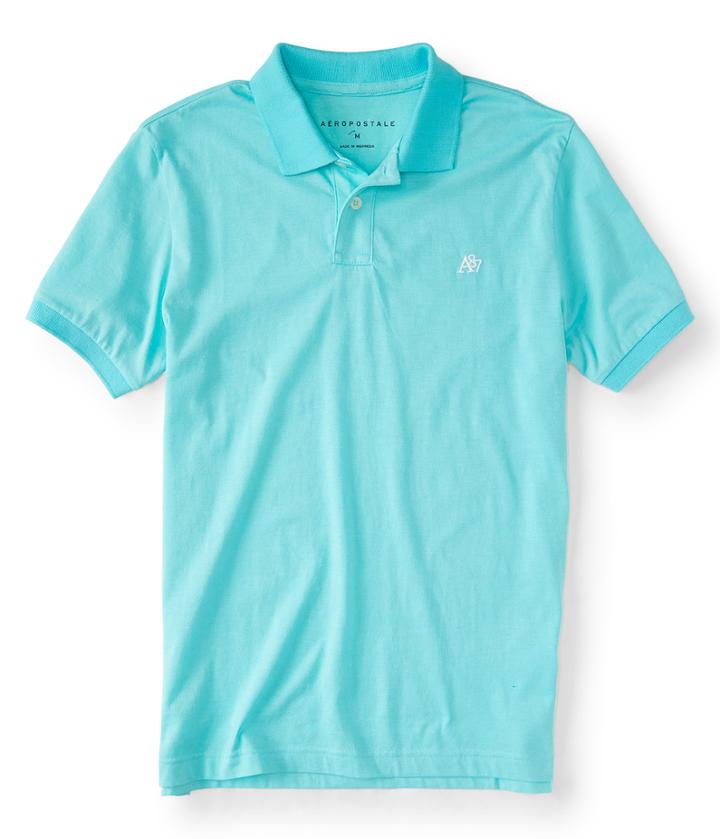 Aeropostale Aeropostale A87 Solid Jersey Polo - Crystal Falls, Xsmall