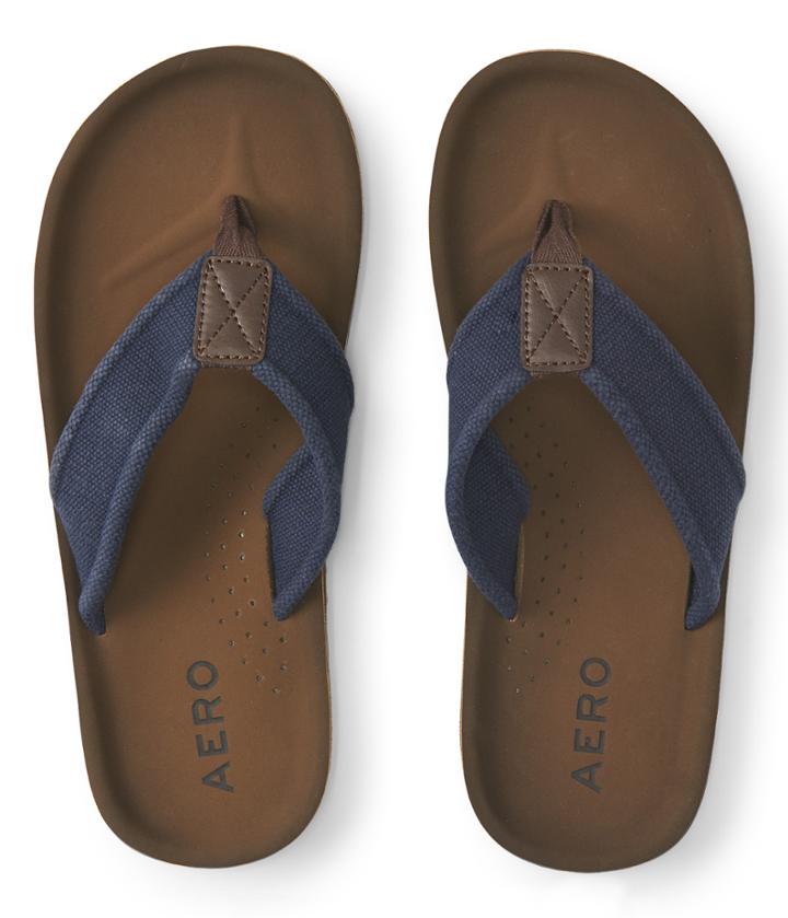 Aeropostale Aeropostale Aero Solid Canvas Flip-flop - Navy, Xlarge