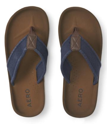 Aeropostale Aeropostale Aero Solid Canvas Flip-flop - Navy, Xlarge