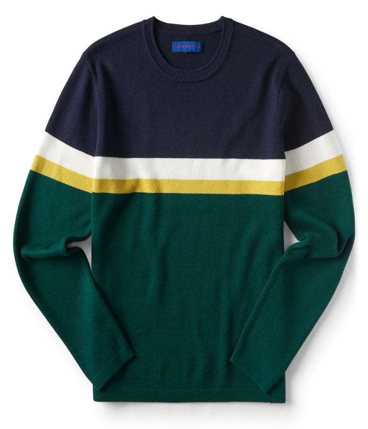 Aeropostale Aeropostale Double-knit Striped Crew-neck Sweater - Persian Navy, Xsmall