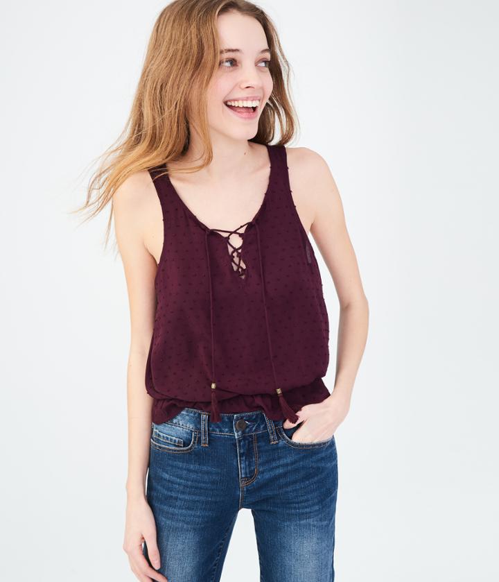 Aeropostale Aeropostale Clip Dot Tank - Dark Purple, Xsmall