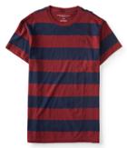 Aeropostale Aeropostale A87 Ny Thick Stripe Logo Tee - Woodland Berry, Xsmall