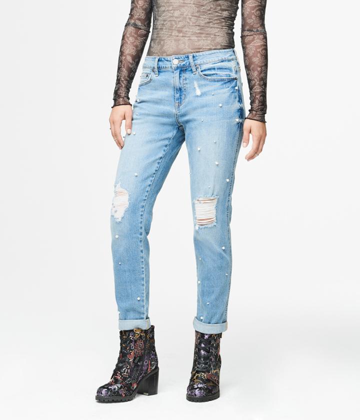Aeropostale Aeropostale Mid-rise Girlfriend Jean - Light Wash, 0 R