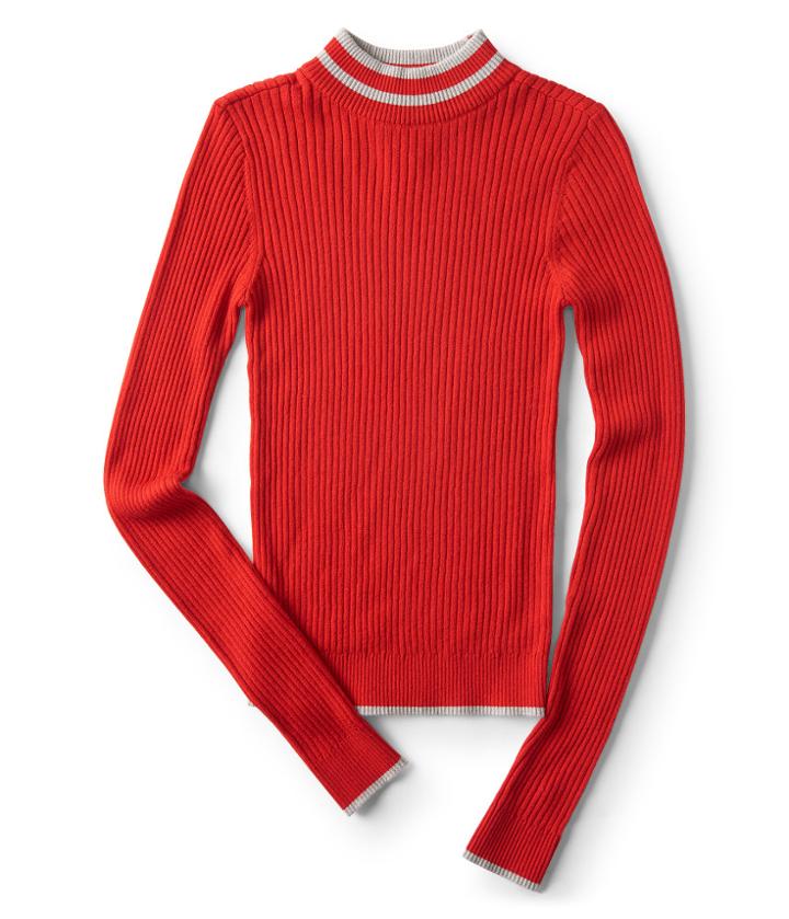 Aeropostale Aeropostale Tipped Mock-neck Sweater - Bossa Nova, Xsmall
