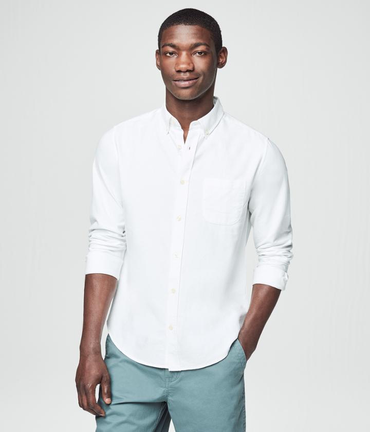 Aeropostale Aeropostale Long Sleeve Solid Oxford Shirt - Bleach, Xsmall