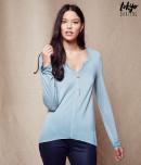 Aeropostale Tokyo Darling Long Sleeve Lunar Dye Drapey Top