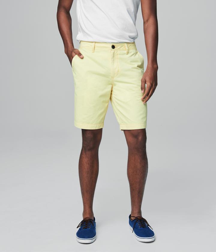 Aeropostale Aeropostale Classic Reflex Flat-front Shorts - Light Yellow, 27