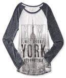 Aeropostale Long Sleeve New York Shine Raglan Tee